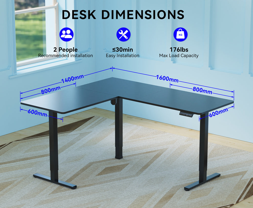 Fraser Country: 1600 x 1400mm Standing Desk