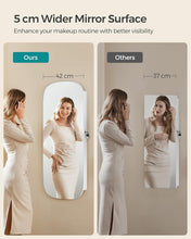 Load image into Gallery viewer, SONGMICS LED Jewelry Cabinet Wall or Door Mounted Mirror - White Surface with Greige Lining