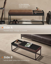 Load image into Gallery viewer, SONGMICS Ottoman Bench with Reversible Top - Walnut Brown
