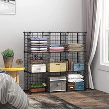 Load image into Gallery viewer, STORFEX 9-Cube DIY Metal Storage Shelf - Black
