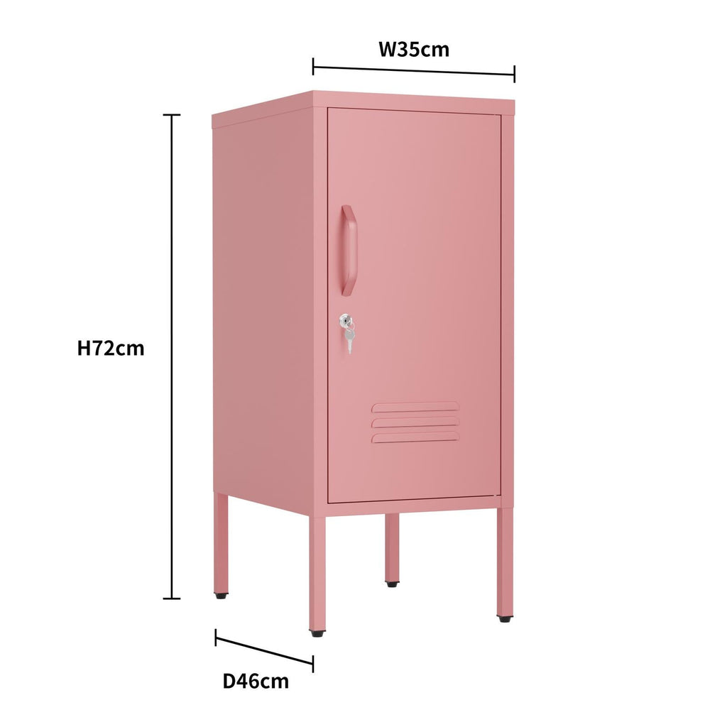 Fraser Country Milan Metal 1 Door Cabinet - Pink