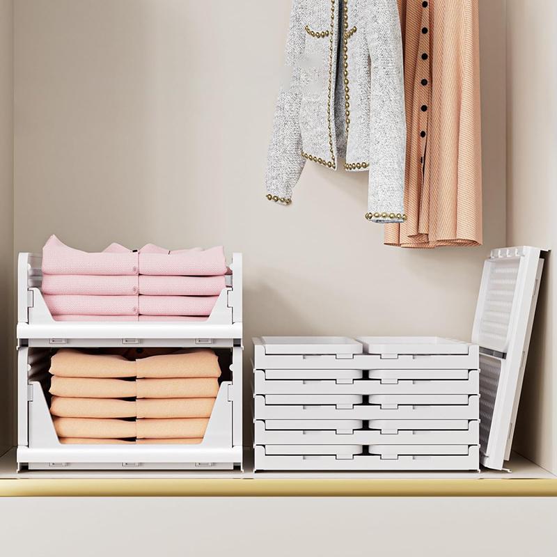 STORFEX 4-Pack Folding Closet Organizer Storage Boxes - Medium