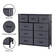 Load image into Gallery viewer, Ovela 9 Drawer Storage Chest - Dark Grey