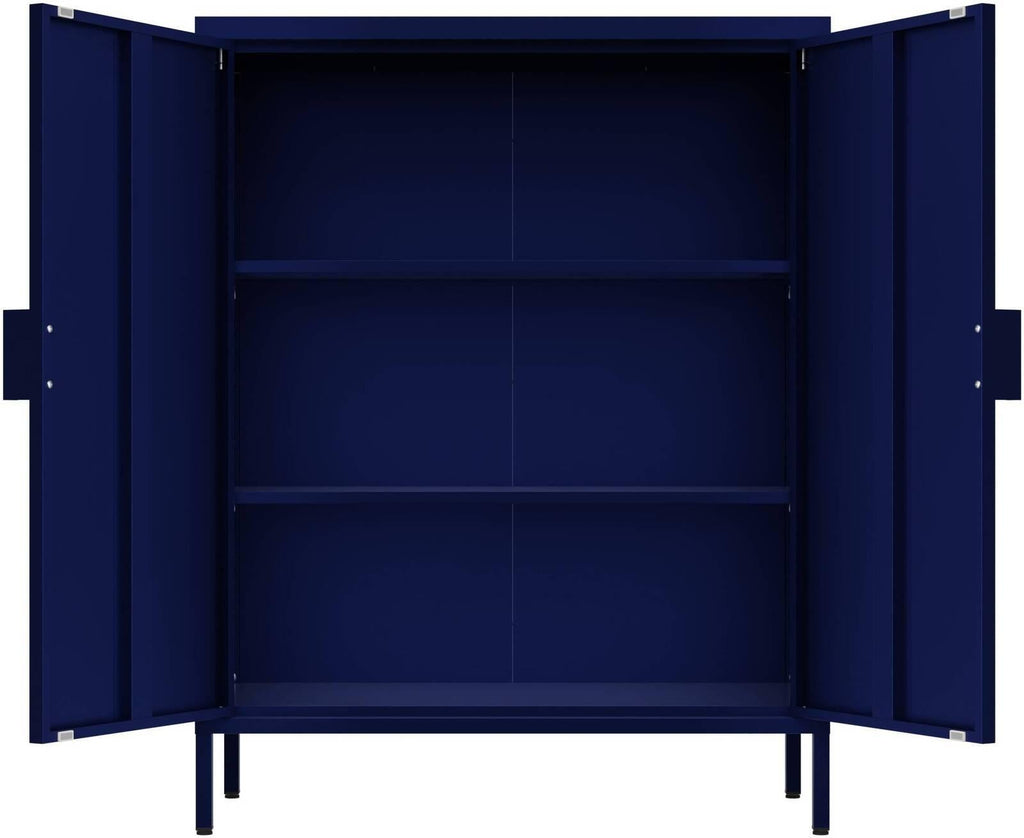 Fraser Country: Milan Metal Storage Cabinet 2 Swing Doors - Navy Blue