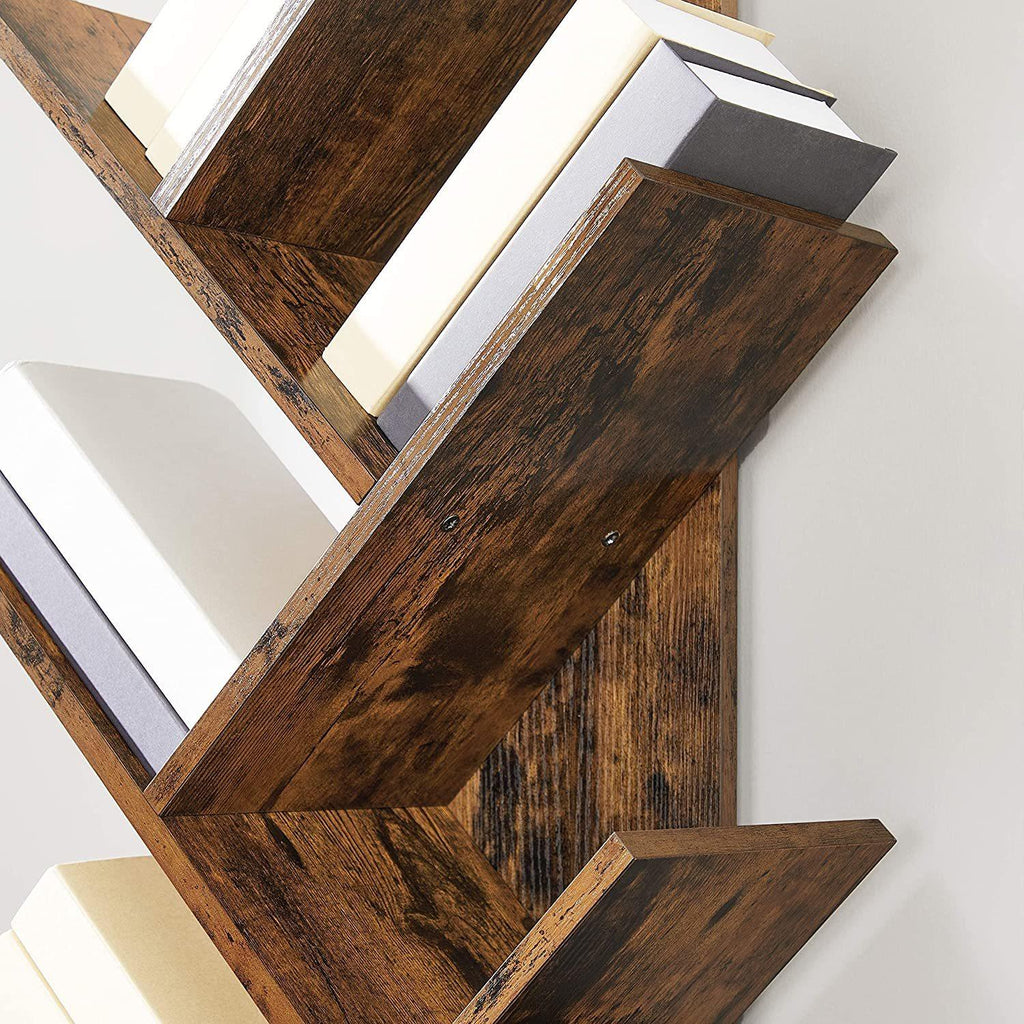 Vasagle 8-Tier Tree Bookshelf - Rustic Brown