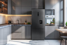Load image into Gallery viewer, Kogan 412L Bottom Mount Fridge with Water Dispenser (Dark Stainless Steel)