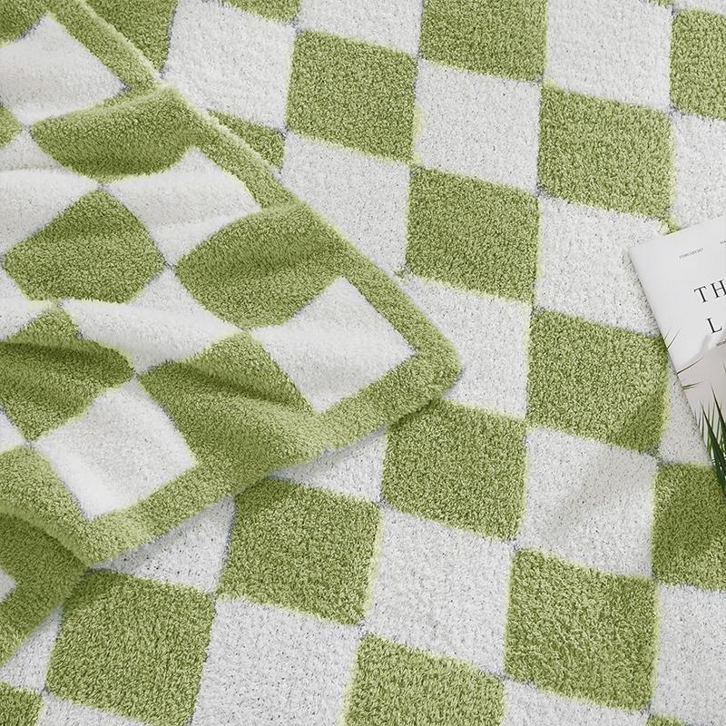 COMFEYA Cosy Checked Blanket 130x160CM - Green