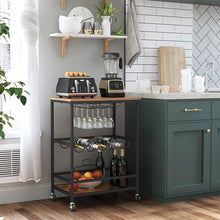 Load image into Gallery viewer, Vasagle Industrial Bar Cart With Bottle Holder - Rustic Brown / Black