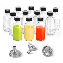 Load image into Gallery viewer, STORFEX 60ml Small Clear Glass Bottles with Lids - 12 Pack