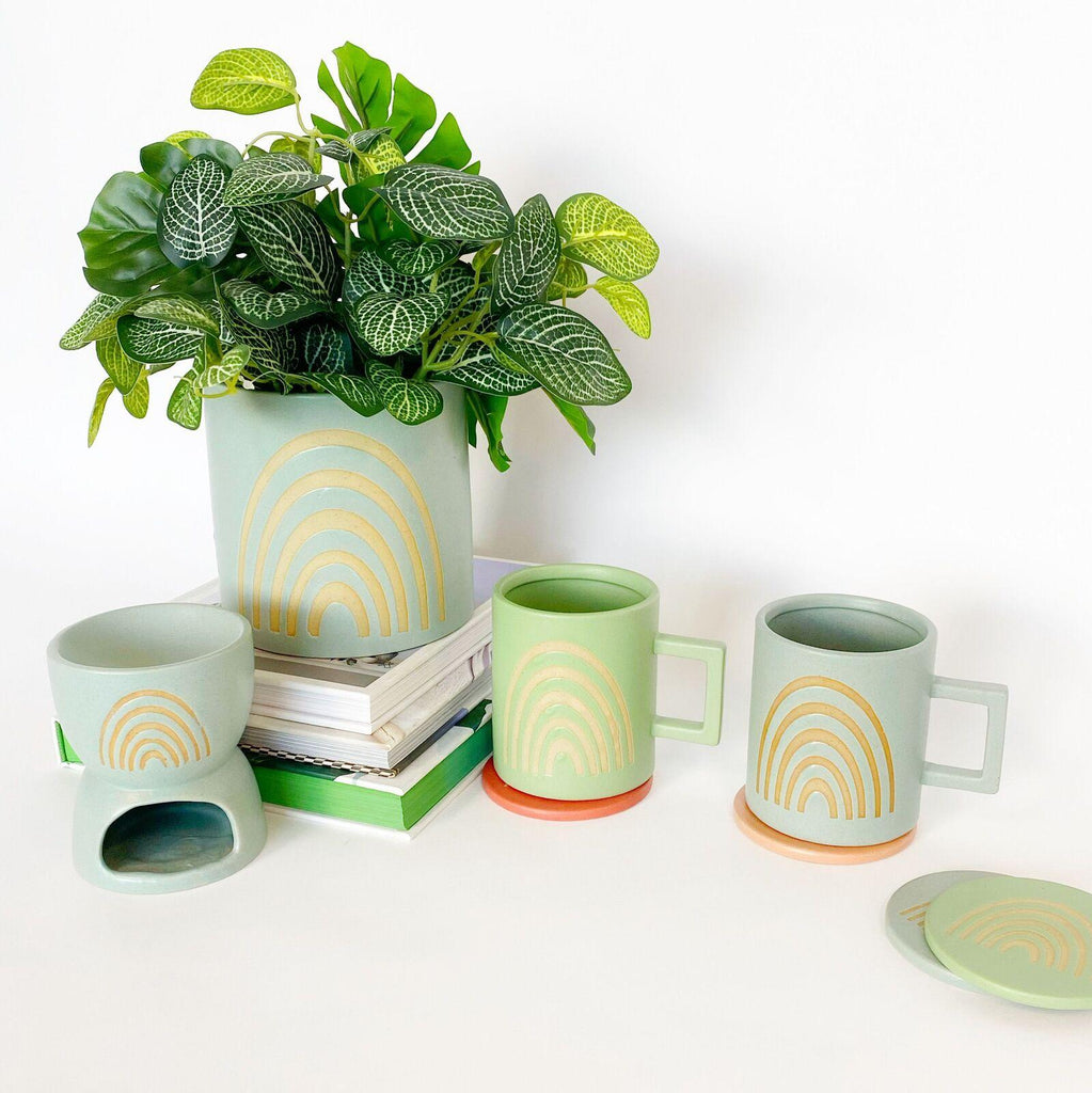 Urban Products: Shae Rainbow Mug - Green Blue (Set of 2)