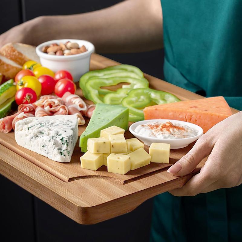 OZZYCOOK 3-Pack Bamboo Cutting Boards for Kitchen Prep and Serving