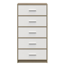 Load image into Gallery viewer, Fraser Country: Lada Home 5 Drawer Storage Dresser - Grey &amp; White With Silver Handle