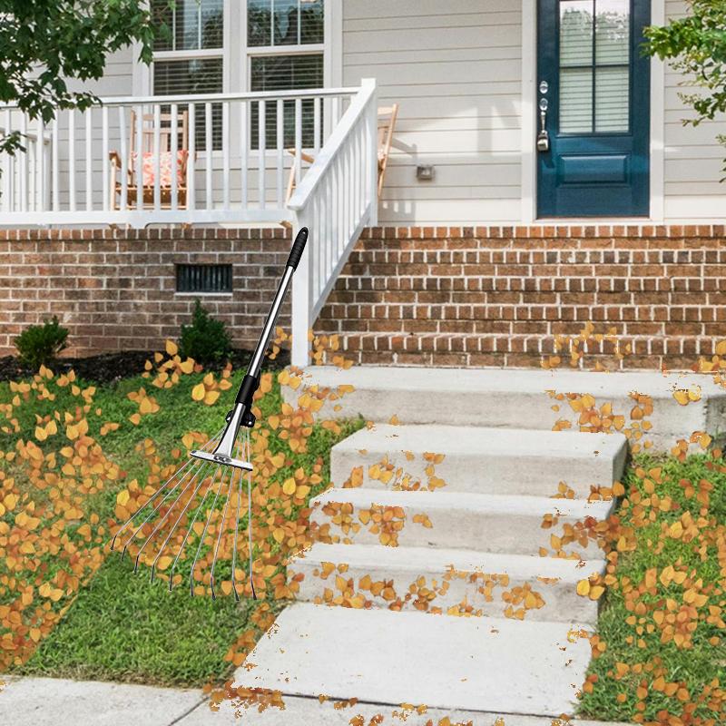 GREENHAVEN 2pcs Long Handle Outdoor Rake