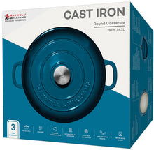 Load image into Gallery viewer, Maxwell &amp; Williams: Cast Iron Round Casserole Dish - Midnight Blue (28cm/6.2L)