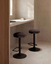 Load image into Gallery viewer, Fraser Country Set of 2 Adjustable Swivel Fabric Round Bar Stool - Black