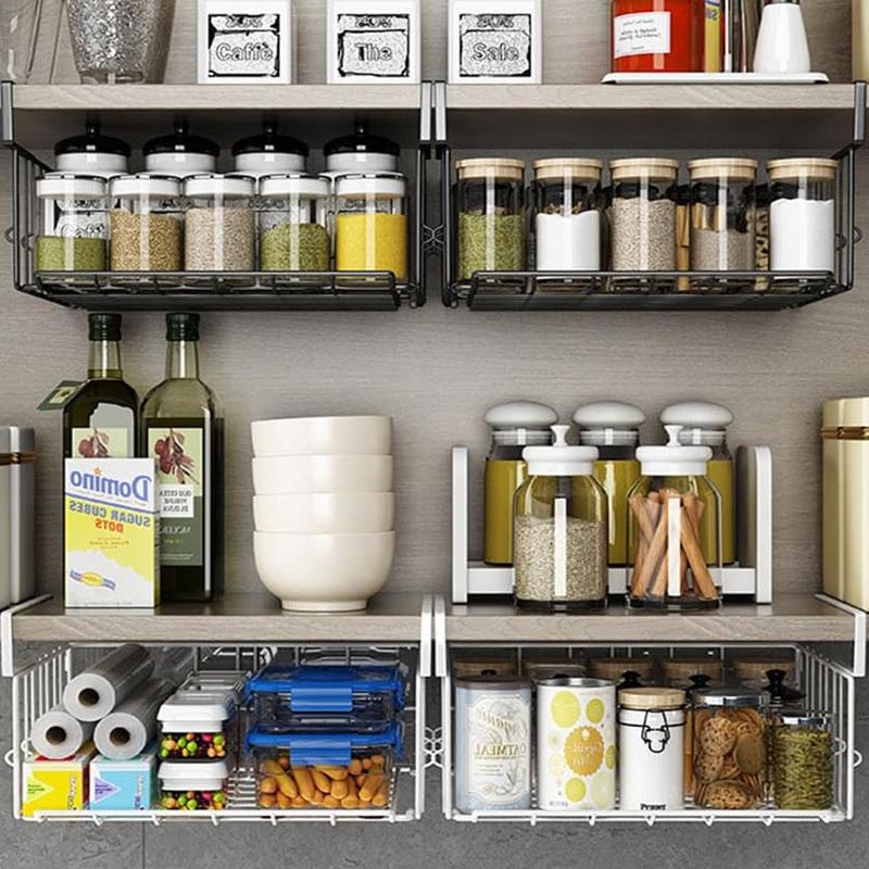 STORFEX Under Shelf Organizer - White (2 Pack)