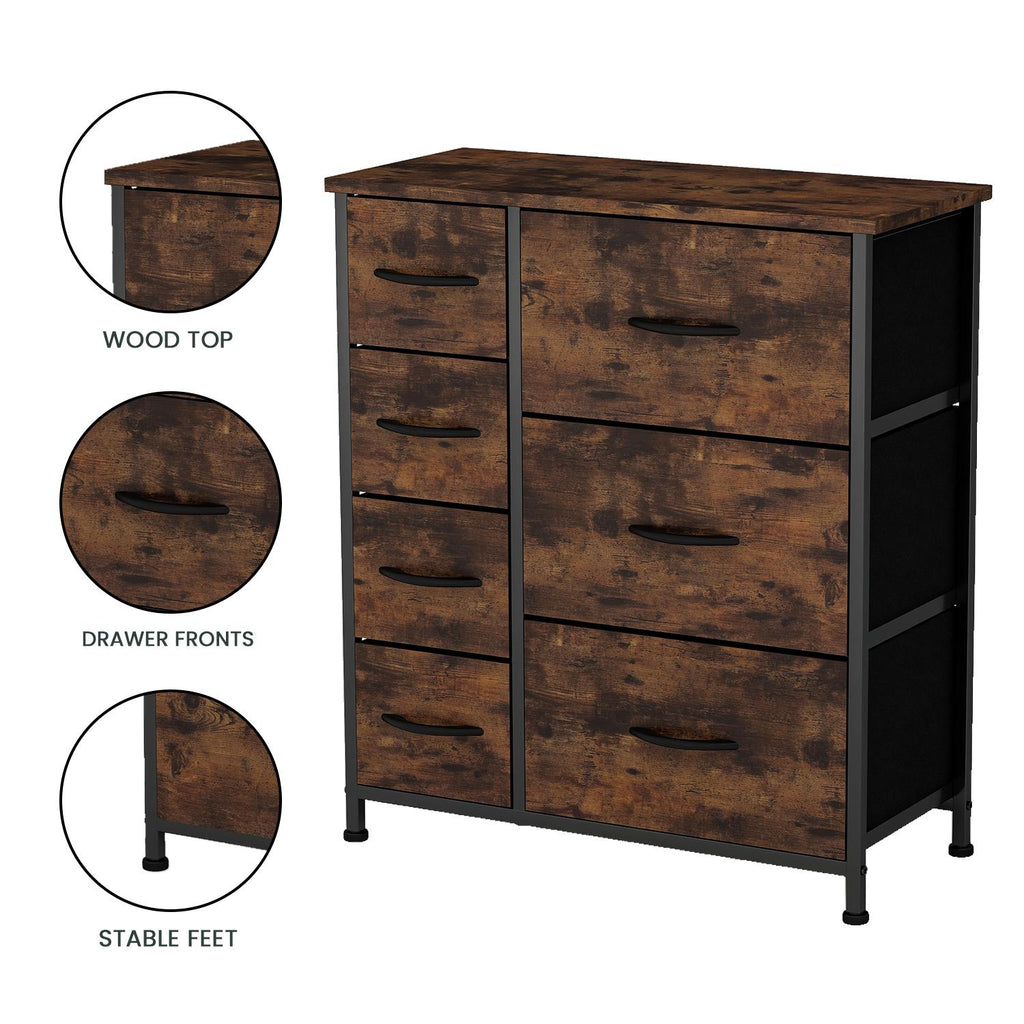 Fraser Country 7 Drawer Storage Chest - Rustic Walnut