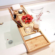 Load image into Gallery viewer, Expandable Bamboo Bathtub Tray