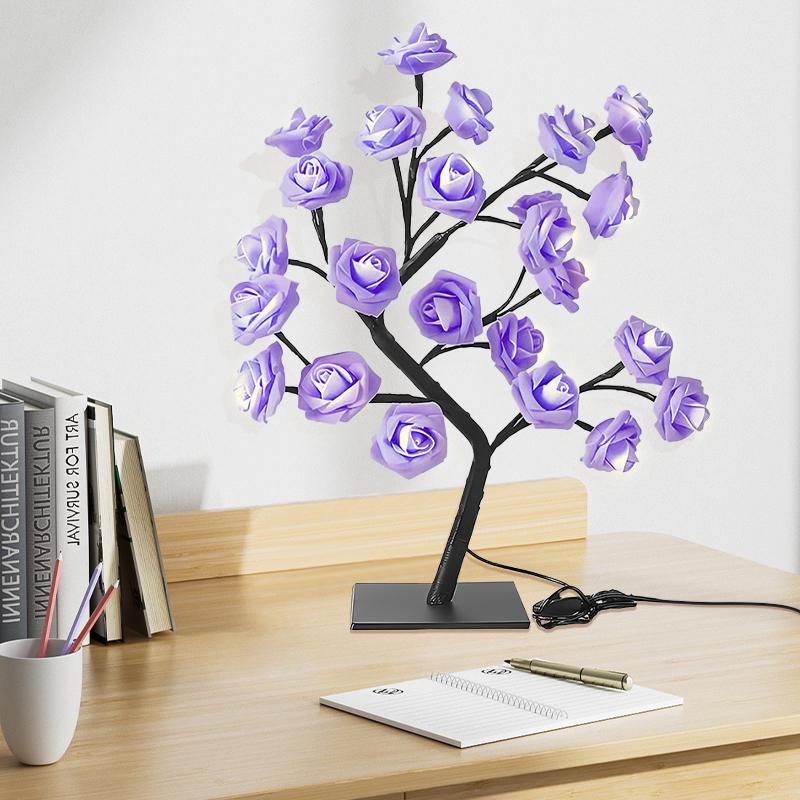 LUMIRO LED Rose Tree Lamp - Purple