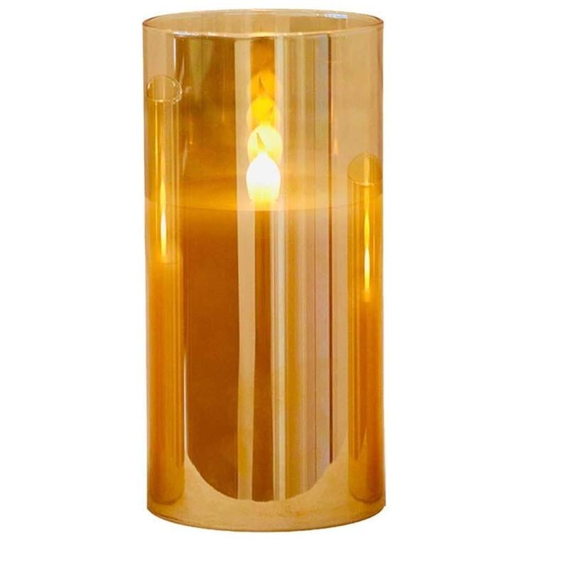 Flameless LED Flickering Candle Lights 3 Set - Brown