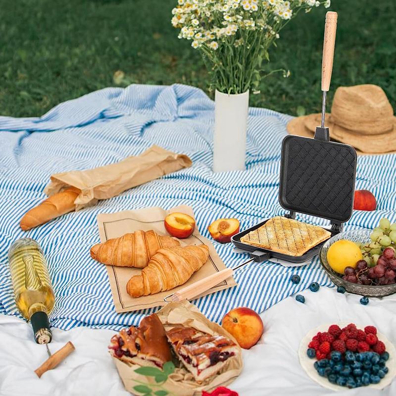 Double Sided Aluminum Alloy Hot Sandwich Grill Tool