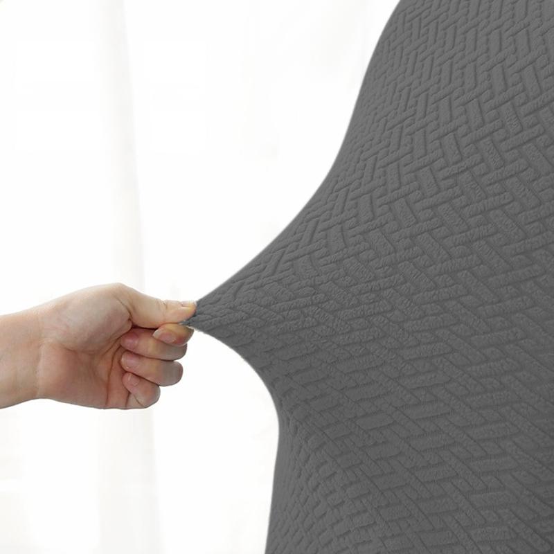 COMFEYA 2 Pack Checked Dining Chair Slipcover - Grey