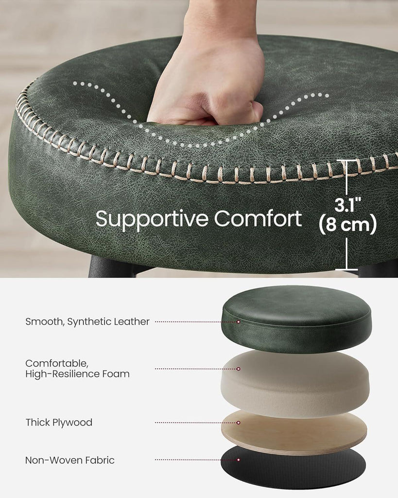 VASAGLE Ekho Collection Bar Stools Set of 2 - Forest Green