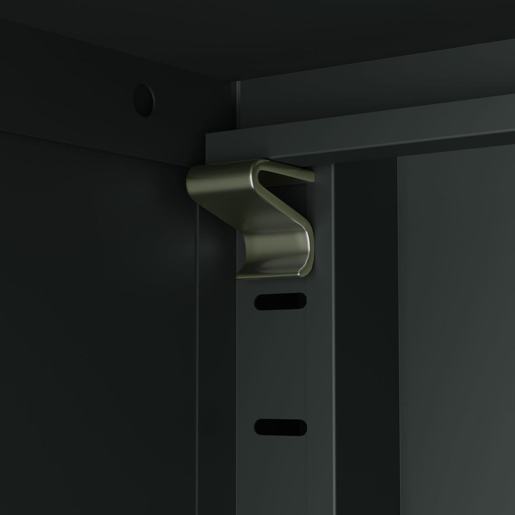 Fraser Country Milan Metal 1 Door Cabinet - Dark Granite Grey