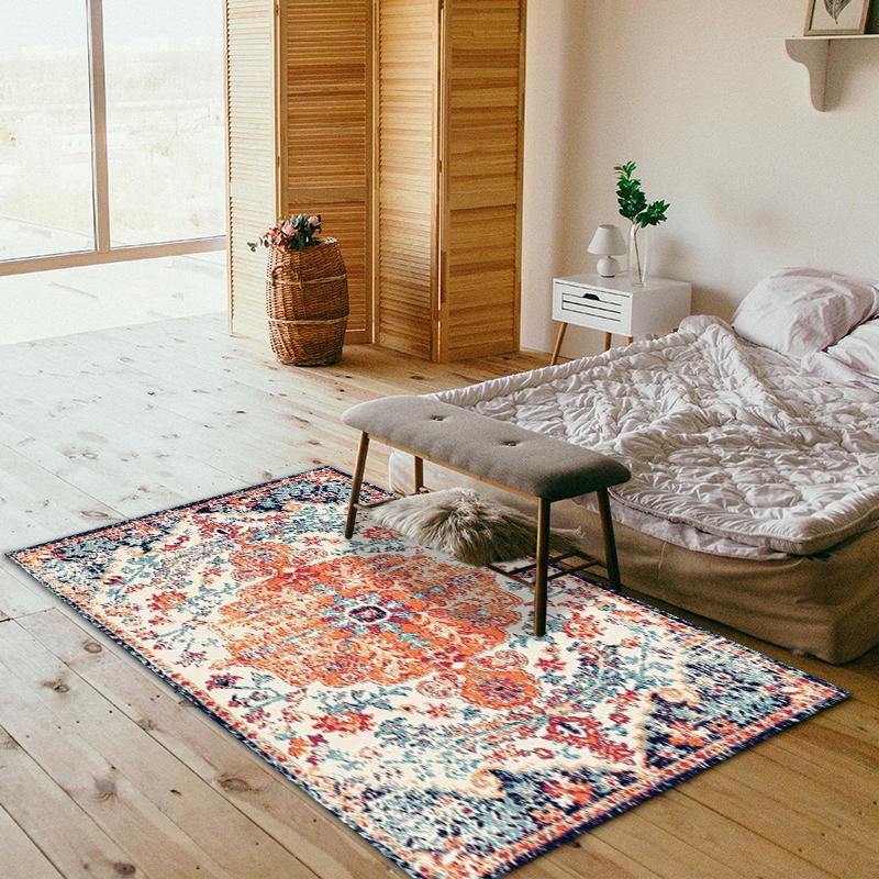 COMFEYA 120x160cm Mat for Hard Floors - Orange & Blue