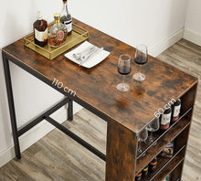 Load image into Gallery viewer, Vasagle : Bar Table With Storage Shelf - Rustic Brown