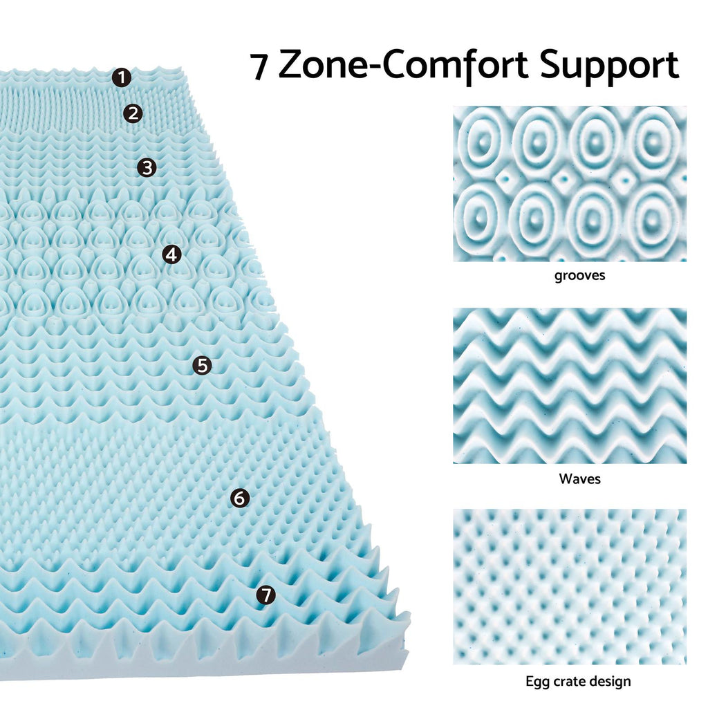 Fraser Country 7 Zone Gel Infused Memory Foam Mattress Topper - Double (10cm Thick)