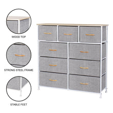 Load image into Gallery viewer, Ovela 9 Drawer Storage Chest - Light Grey