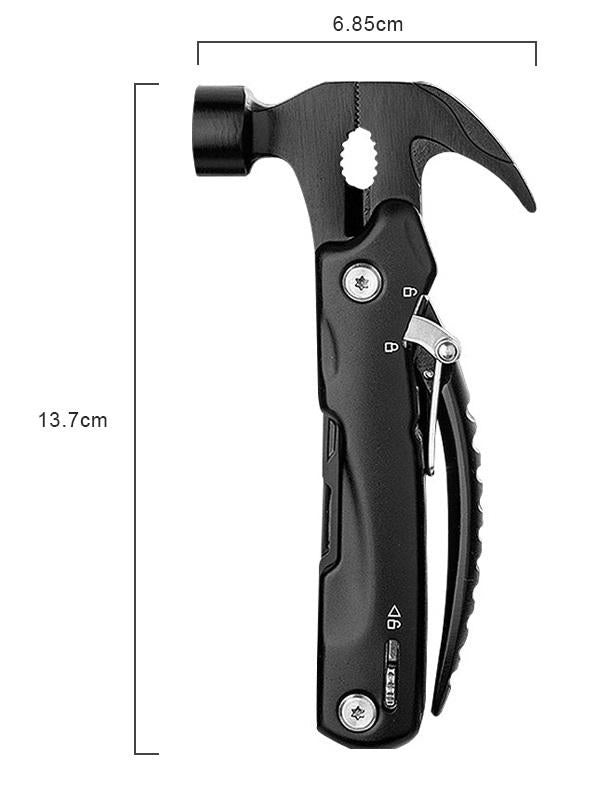 Multi-Purpose Hammer Camping Multi Tool - Black