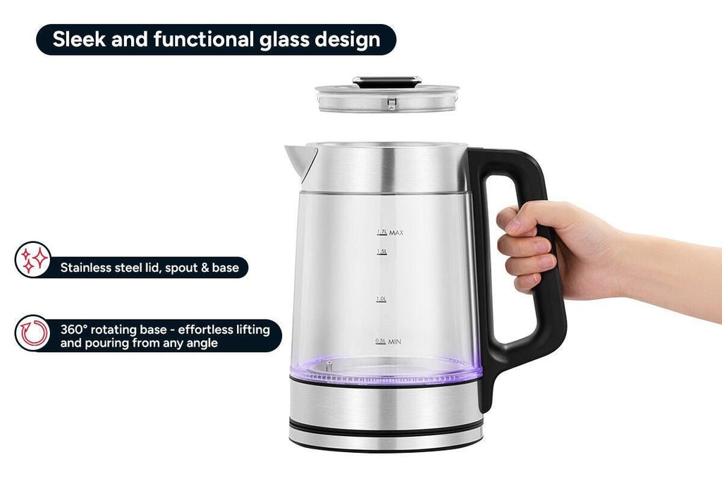 Kogan SmarterHome(TM) 1.7L Double Wall Glass Smart Kettle (Stainless Steel)