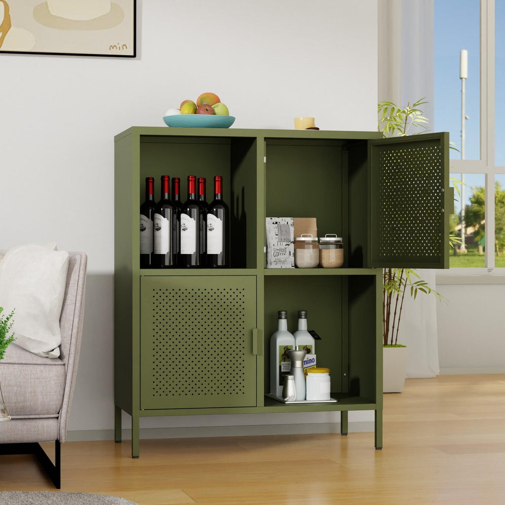 Fraser Country Milan Metal Cabinet - Olive Green