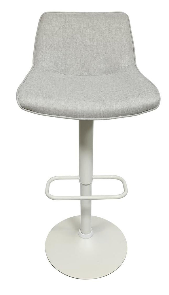 Fraser Country Set of 2 Adjustable Swivel Fabric Bar Stool - White/Cream