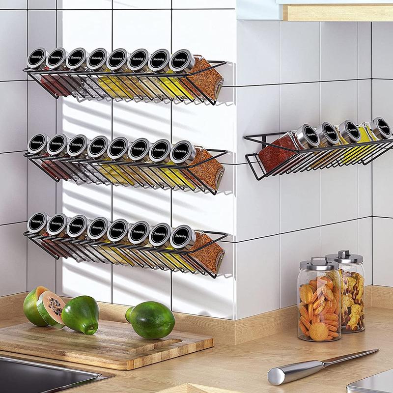 Four-Tier Wall-Mounted Kitchen Spice Rack