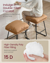 Load image into Gallery viewer, VASAGLE Set of 2 Bar Stools with Cushion and Sled Base - Caramel Brown