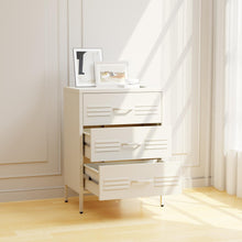 Load image into Gallery viewer, Fraser Country Milan Metal Storage Cabinet with 3 Drawers - Cream