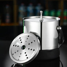 Load image into Gallery viewer, STORFEX 1.4L Stainless Steel Insulated Ice Bucket with Clip and Removable Strainer