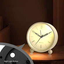 Load image into Gallery viewer, Non-Ticking Clock with Night Light - White