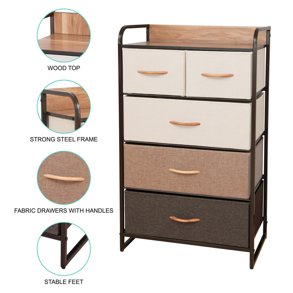 Ovela 5 Drawer Storage Chest - Multi Color