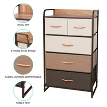 Load image into Gallery viewer, Ovela 5 Drawer Storage Chest - Multi Color