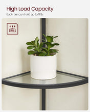 Load image into Gallery viewer, Vasagle Corner 5 Tier Tempered Glass Shelf - Black