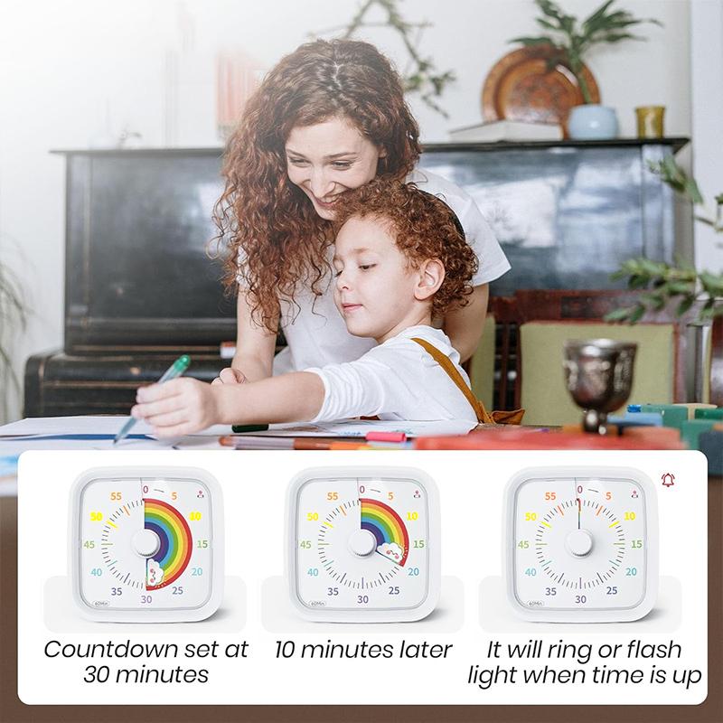 Visual Timer with Protective Case - White
