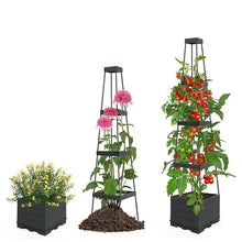 Load image into Gallery viewer, GREENYHAVEN Raised Garden Bed Planter Box with Trellis (2 Pack)