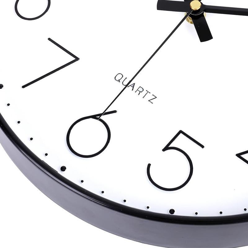 Battery Powered No-Tick Wall Clock - Black