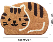 Load image into Gallery viewer, Soft Microfibre Bath Mat - Tabby Cat (45 x 65cm)