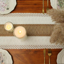 Load image into Gallery viewer, COMFEYA Boho Table Runner with Tassels - White (175cm)