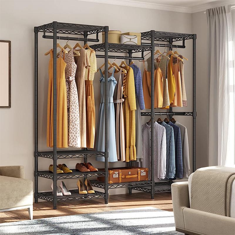 STORFEX Adjustable Heavy Duty Metal Clothing Rack - Black